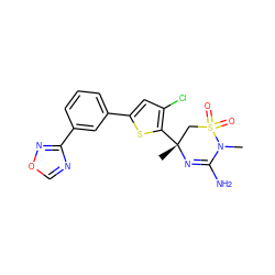 CN1C(N)=N[C@](C)(c2sc(-c3cccc(-c4ncon4)c3)cc2Cl)CS1(=O)=O ZINC000219700416