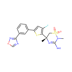 CN1C(N)=N[C@](C)(c2sc(-c3cccc(-c4ncon4)c3)cc2F)CS1(=O)=O ZINC000219700519