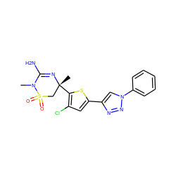 CN1C(N)=N[C@](C)(c2sc(-c3cn(-c4ccccc4)nn3)cc2Cl)CS1(=O)=O ZINC000208981035