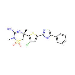 CN1C(N)=N[C@](C)(c2sc(-c3ncc(-c4ccccc4)[nH]3)cc2Cl)CS1(=O)=O ZINC000208980888