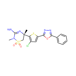 CN1C(N)=N[C@](C)(c2sc(-c3nnc(-c4ccccc4)o3)cc2Cl)CS1(=O)=O ZINC000209000134