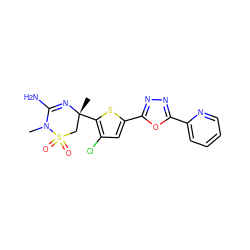 CN1C(N)=N[C@](C)(c2sc(-c3nnc(-c4ccccn4)o3)cc2Cl)CS1(=O)=O ZINC000209000182