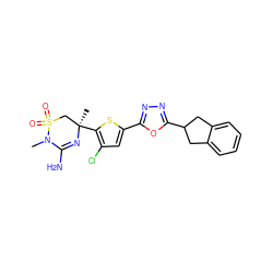 CN1C(N)=N[C@](C)(c2sc(-c3nnc(C4Cc5ccccc5C4)o3)cc2Cl)CS1(=O)=O ZINC000209022071