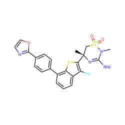 CN1C(N)=N[C@](C)(c2sc3c(-c4ccc(-c5ncco5)cc4)cccc3c2F)CS1(=O)=O ZINC000219641353