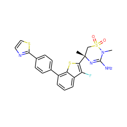 CN1C(N)=N[C@](C)(c2sc3c(-c4ccc(-c5nccs5)cc4)cccc3c2F)CS1(=O)=O ZINC000219647607