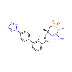 CN1C(N)=N[C@](C)(c2sc3c(-c4ccc(-n5ccnn5)cc4)cccc3c2F)CS1(=O)=O ZINC000219626158