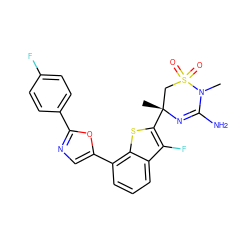 CN1C(N)=N[C@](C)(c2sc3c(-c4cnc(-c5ccc(F)cc5)o4)cccc3c2F)CS1(=O)=O ZINC000208970164