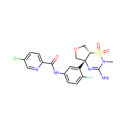 CN1C(N)=N[C@]2(c3cc(NC(=O)c4ccc(Cl)cn4)ccc3F)COC[C@@H]2S1(=O)=O ZINC000205396826