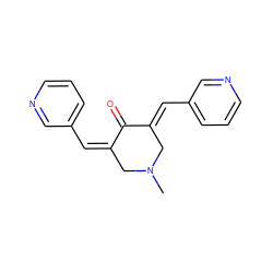 CN1C/C(=C/c2cccnc2)C(=O)/C(=C/c2cccnc2)C1 ZINC000021487110