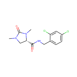 CN1C[C@@H](C(=O)NCc2ccc(Cl)cc2Cl)N(C)C1=O ZINC000064526860