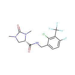 CN1C[C@@H](C(=O)NCc2ccc(F)c(C(F)(F)F)c2Cl)N(C)C1=O ZINC000095565574