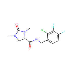 CN1C[C@@H](C(=O)NCc2ccc(F)c(F)c2Cl)N(C)C1=O ZINC000095565455