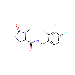 CN1C[C@@H](C(=O)NCc2ccc(F)c(F)c2F)N(C)C1=O ZINC000095565883