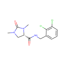 CN1C[C@@H](C(=O)NCc2cccc(Cl)c2Cl)N(C)C1=O ZINC000043199826