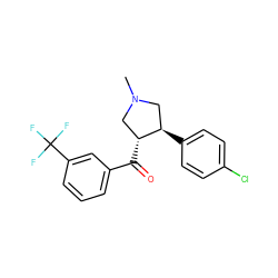 CN1C[C@@H](C(=O)c2cccc(C(F)(F)F)c2)[C@H](c2ccc(Cl)cc2)C1 ZINC000005525677