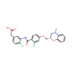 CN1C[C@@H](COc2ccc(C(=O)Nc3cc(CC(=O)O)ccc3Cl)c(Cl)c2)Oc2ccccc21 ZINC000072113268