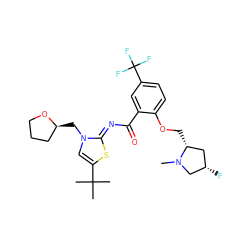 CN1C[C@@H](F)C[C@H]1COc1ccc(C(F)(F)F)cc1C(=O)/N=c1\sc(C(C)(C)C)cn1C[C@H]1CCCO1 ZINC000068198778