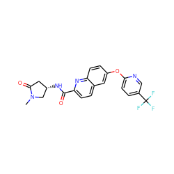 CN1C[C@@H](NC(=O)c2ccc3cc(Oc4ccc(C(F)(F)F)cn4)ccc3n2)CC1=O ZINC001772620908