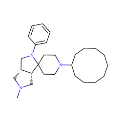 CN1C[C@@H]2[C@H](C1)CN(c1ccccc1)C21CCN(C2CCCCCCCCC2)CC1 ZINC000013492997