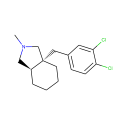 CN1C[C@@H]2CCCC[C@]2(Cc2ccc(Cl)c(Cl)c2)C1 ZINC000072113679