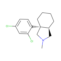 CN1C[C@@H]2CCCC[C@]2(c2ccc(Cl)cc2Cl)C1 ZINC000072113093