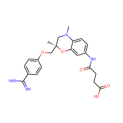 CN1C[C@](C)(COc2ccc(C(=N)N)cc2)Oc2cc(NC(=O)CCC(=O)O)ccc21 ZINC000040954081