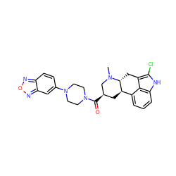 CN1C[C@H](C(=O)N2CCN(c3ccc4nonc4c3)CC2)C[C@@H]2c3cccc4[nH]c(Cl)c(c34)C[C@H]21 ZINC000029038754