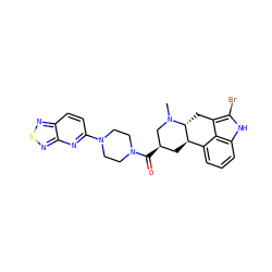 CN1C[C@H](C(=O)N2CCN(c3ccc4nsnc4n3)CC2)C[C@@H]2c3cccc4[nH]c(Br)c(c34)C[C@H]21 ZINC000029038765