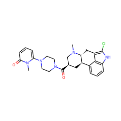 CN1C[C@H](C(=O)N2CCN(c3cccc(=O)n3C)CC2)C[C@@H]2c3cccc4[nH]c(Cl)c(c34)C[C@H]21 ZINC000029038696