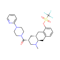 CN1C[C@H](C(=O)N2CCN(c3ccccn3)CC2)C[C@@H]2Cc3c(cccc3OS(=O)(=O)C(F)(F)F)C[C@H]21 ZINC000044093871