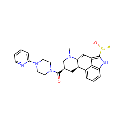 CN1C[C@H](C(=O)N2CCN(c3ccccn3)CC2)C[C@@H]2c3cccc4[nH]c([S@@+](C)[O-])c(c34)C[C@H]21 ZINC000029038652