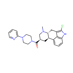 CN1C[C@H](C(=O)N2CCN(c3ccccn3)CC2)C[C@@H]2c3cccc4[nH]c(Cl)c(c34)C[C@H]21 ZINC000029038615