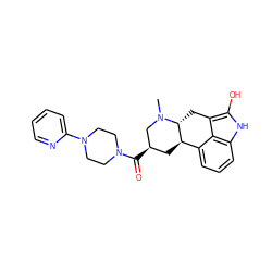 CN1C[C@H](C(=O)N2CCN(c3ccccn3)CC2)C[C@@H]2c3cccc4[nH]c(O)c(c34)C[C@H]21 ZINC000029038638