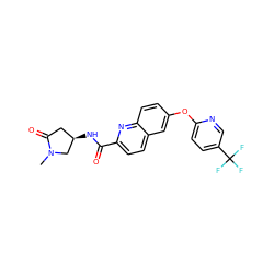 CN1C[C@H](NC(=O)c2ccc3cc(Oc4ccc(C(F)(F)F)cn4)ccc3n2)CC1=O ZINC001772620909