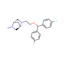 CN1C[C@H]2C[C@H]1CN2CCOC(c1ccc(F)cc1)c1ccc(F)cc1 ZINC000136897803