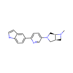 CN1C[C@H]2CN(c3ccc(-c4ccc5[nH]ccc5c4)nc3)C[C@H]21 ZINC000084729402