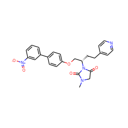 CN1CC(=O)N([C@@H](CCc2ccncc2)COc2ccc(-c3cccc([N+](=O)[O-])c3)cc2)C1=O ZINC000013587501