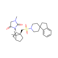 CN1CC(=O)N([C@H]2C[C@H]3CC[C@]2(CS(=O)(=O)N2CCC4(CCc5ccccc54)CC2)C3(C)C)C1=O ZINC000027327256