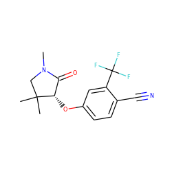 CN1CC(C)(C)[C@@H](Oc2ccc(C#N)c(C(F)(F)F)c2)C1=O ZINC000072120094