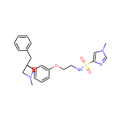 CN1CC(Cc2ccccc2)(c2cccc(OCCNS(=O)(=O)c3cn(C)cn3)c2)C1 ZINC000114733682