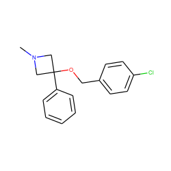 CN1CC(OCc2ccc(Cl)cc2)(c2ccccc2)C1 ZINC000096924128