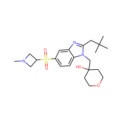 CN1CC(S(=O)(=O)c2ccc3c(c2)nc(CC(C)(C)C)n3CC2(O)CCOCC2)C1 ZINC000299838313