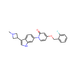 CN1CC(c2c[nH]c3cc(-n4ccc(OCc5ccccc5F)cc4=O)ccc23)C1 ZINC000072116464