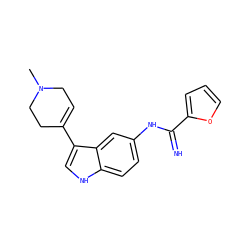 CN1CC=C(c2c[nH]c3ccc(NC(=N)c4ccco4)cc23)CC1 ZINC000034805854