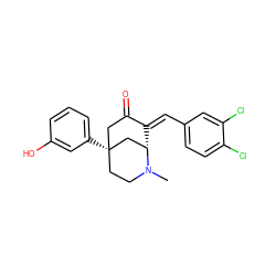 CN1CC[C@@]2(c3cccc(O)c3)CC(=O)/C(=C/c3ccc(Cl)c(Cl)c3)[C@H]1C2 ZINC000100713423