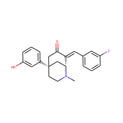 CN1CC[C@@]2(c3cccc(O)c3)CC(=O)/C(=C/c3cccc(I)c3)[C@H]1C2 ZINC000100713460