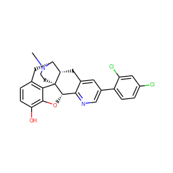 CN1CC[C@@]23c4c5ccc(O)c4O[C@H]2c2ncc(-c4ccc(Cl)cc4Cl)cc2C[C@H]3[C@H]1C5 ZINC000169359641