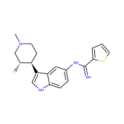 CN1CC[C@@H](c2c[nH]c3ccc(NC(=N)c4cccs4)cc23)[C@H](F)C1 ZINC000034806268