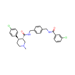 CN1CC[C@@H](c2ccc(Cl)cc2)[C@H](C(=O)NCc2ccc(CNC(=O)c3cccc(Cl)c3)cc2)C1 ZINC000026663934