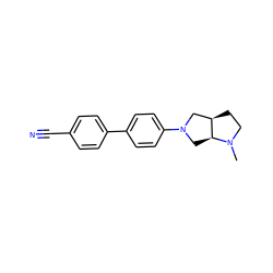 CN1CC[C@@H]2CN(c3ccc(-c4ccc(C#N)cc4)cc3)C[C@@H]21 ZINC000043013449